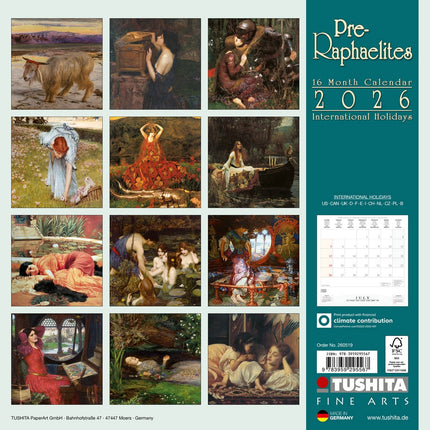 Tushita Pre-Raphaelites Kalender 2026