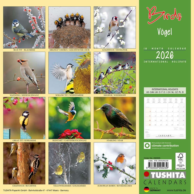 Tushita Tuinvogels Kalender 2026