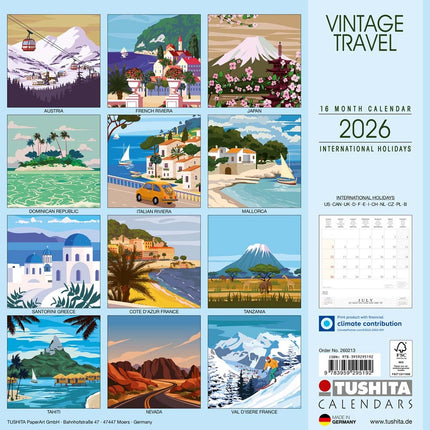 Tushita Vintage Travel Kalender 2026
