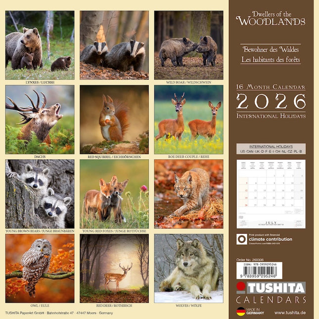 Tushita Woodlands Kalender 2026