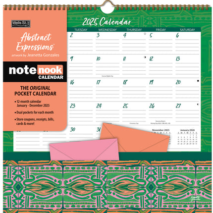 Wells st. by Lang Abstract Expressions Pocket Note Nook Kalender 2025