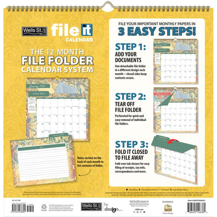 Wells st. by Lang Bohemian File It Kalender 2026