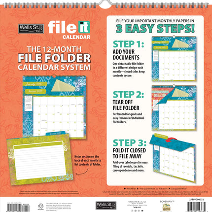 Wells st. by Lang Bohemian File It Kalender 2027