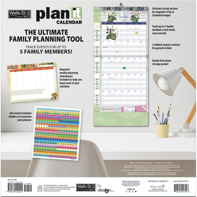 Wells st. by Lang Botanical Gardens Plan-It Wall Kalender (August 2025 - December 2026)