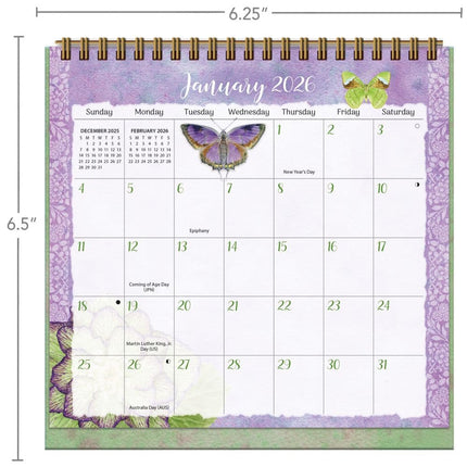 Wells st. by Lang Butterflies Easel Desk Kalender 2026
