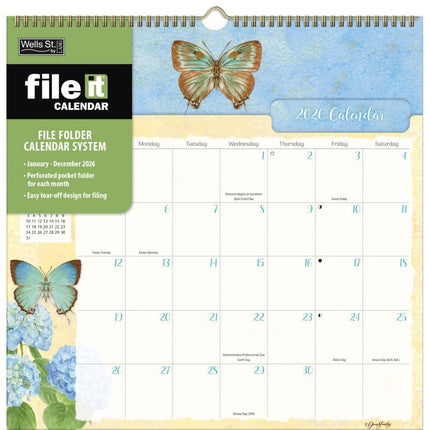 Wells st. by Lang Butterflies File It Kalender 2026
