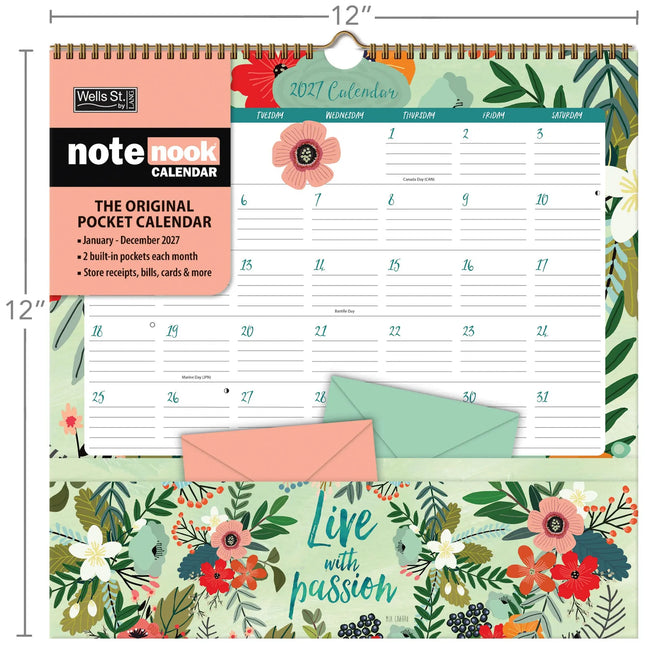Wells st. by Lang Shine Within Pocket Note Nook Kalender 2027