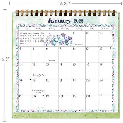 Wells st. by Lang Simply Grateful Easel Desk Kalender 2026