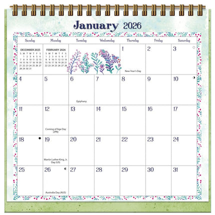 Wells st. by Lang Simply Grateful Easel Desk Kalender 2026