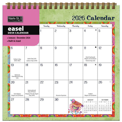Wells st. by Lang Simply Grateful Easel Desk Kalender 2026