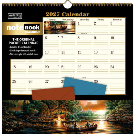 Wells st. by Lang Terry Redlin Pocket Note Nook Kalender 2026