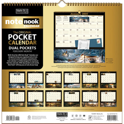 Wells st. by Lang Terry Redlin Pocket Note Nook Kalender 2026