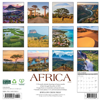 Willow Creek Afrika Kalender 2026