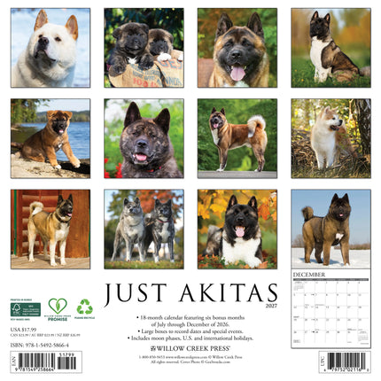 Willow Creek Akita Kalender 2027