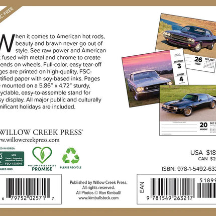 Willow Creek American Muscle Cars Kalender 2027 Boxed
