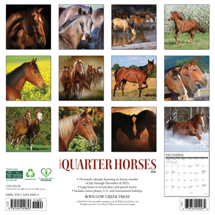 Willow Creek American Quarter Horse Kalender 2026