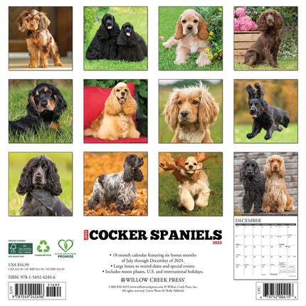 Willow Creek Amerikaanse Cocker Spaniel Kalender 2025