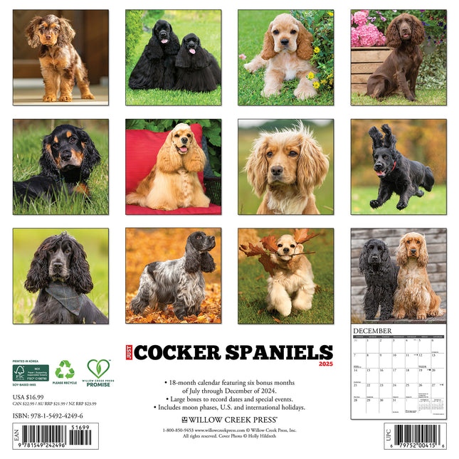 Willow Creek Amerikaanse Cocker Spaniel Kalender 2025