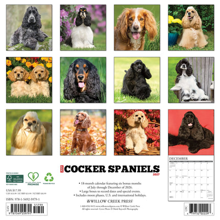 Willow Creek Amerikaanse Cocker Spaniel Kalender 2027