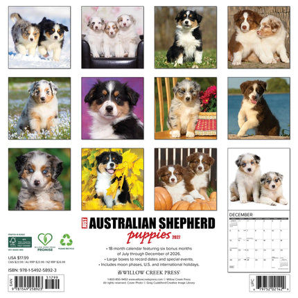 Willow Creek Australian Shepherd Puppies Kalender 2027