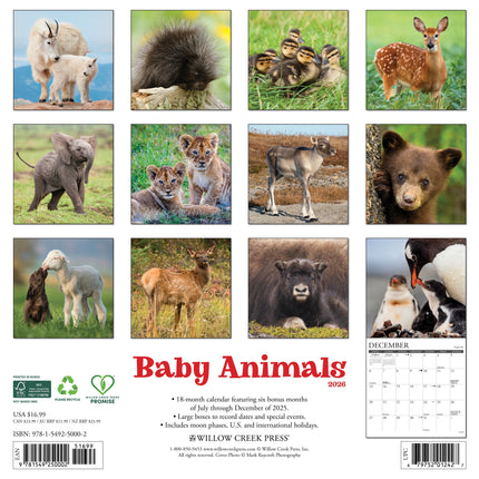 Willow Creek Baby Dieren Kalender 2026