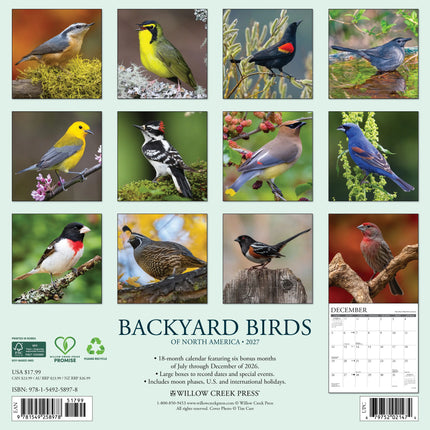 Willow Creek Backyard Birds of North America Kalender 2027