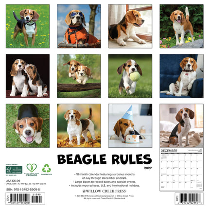 Willow Creek Beagle Rules Kalender 2027