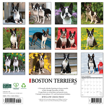 Willow Creek Boston Terrier Kalender 2027