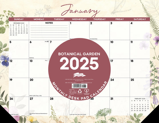 Willow Creek Botanical Garden Desk Pad - Bureau Kalender 2025