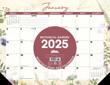 Willow Creek Botanical Garden Desk Pad - Bureau Kalender 2025