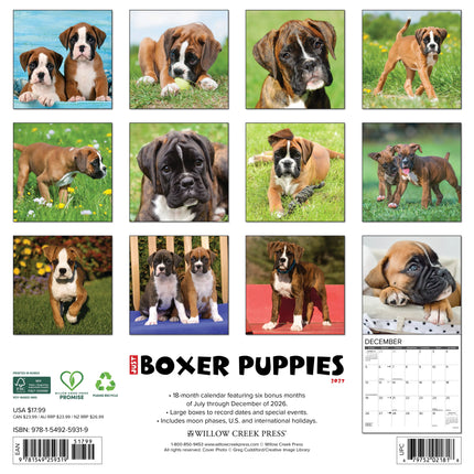Willow Creek Boxer Puppies Kalender 2027