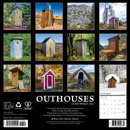 Willow Creek Buitenhuisjes Kalender 2026