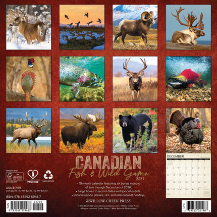Willow Creek Canadian Fish & Wild Game Kalender 2027