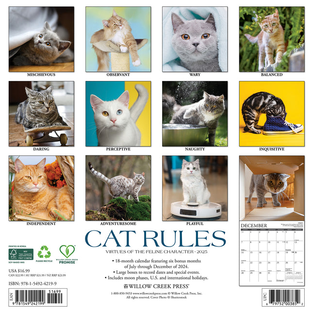 Willow Creek Cat Rules Kalender 2025