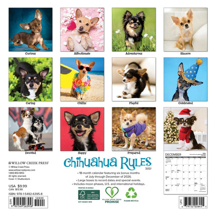 Willow Creek Chihuahua Kalender 2027 Mini
