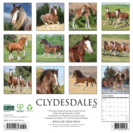 Willow Creek Clydesdales Kalender 2027