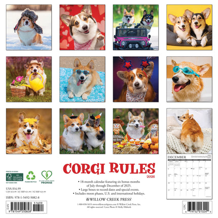 Willow Creek Corgi Rules Kalender 2026