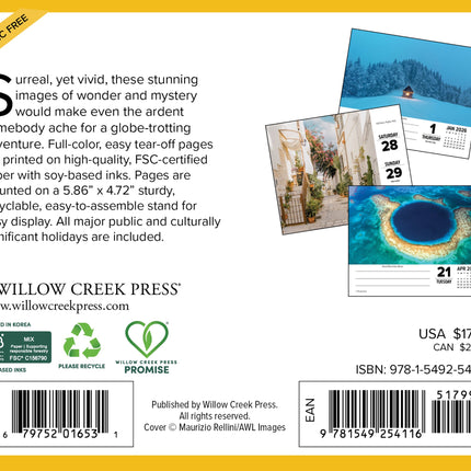 Willow Creek Dagelijkse Bestemmingen Scheurkalender 2026 Boxed