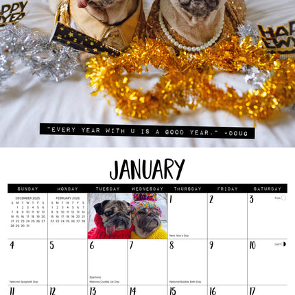 Willow Creek Doug the Pug Kalender 2026