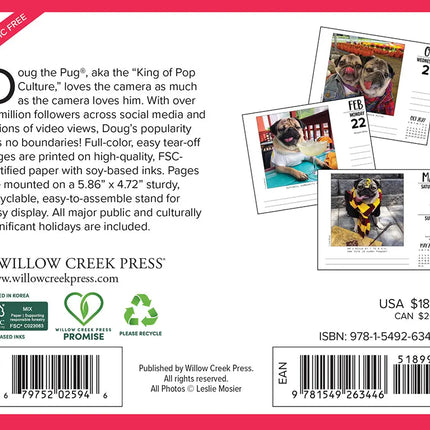 Willow Creek Doug the Pug Scheurkalender 2027 Boxed