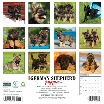 Willow Creek Duitse Herder Puppies Kalender 2027