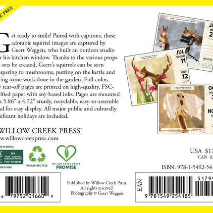Willow Creek Eekhoorn Scheurkalender 2026 Boxed