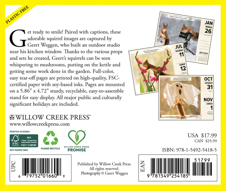 Willow Creek Eekhoorn Scheurkalender 2026 Boxed