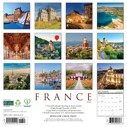 Willow Creek Frankrijk Kalender 2026