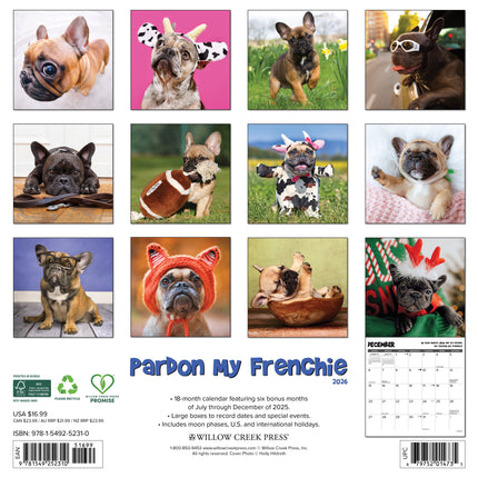 Willow Creek Franse Bulldog Kalender 2026