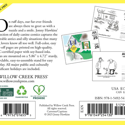 Willow Creek Honden Cartoon Scheurkalender 2026 Boxed