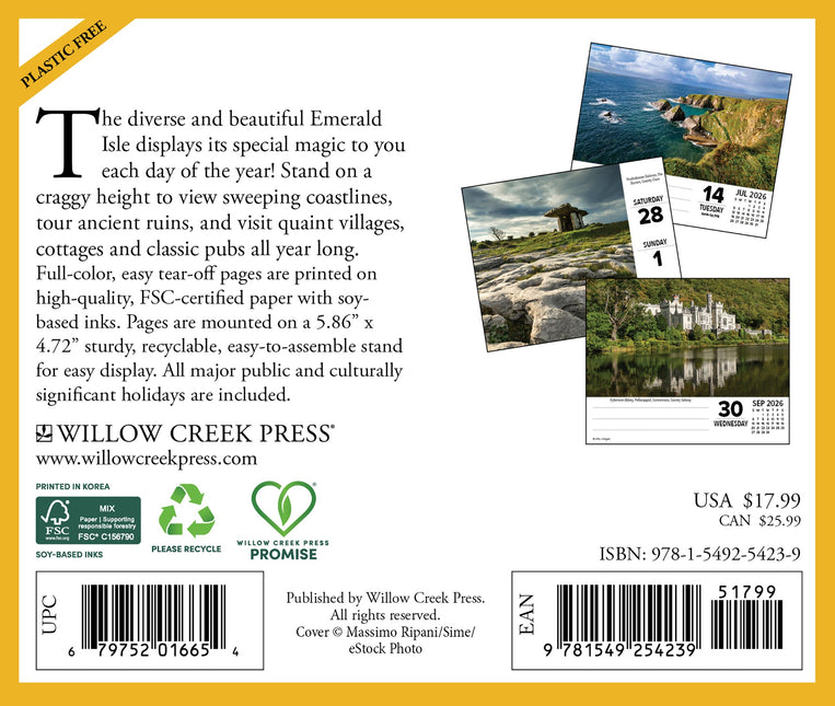 Willow Creek Ierland Scheurkalender 2026 Boxed