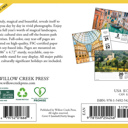 Willow Creek Italië Scheurkalender 2027 Boxed