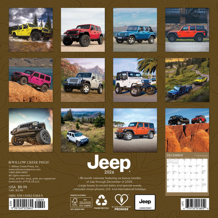 Willow Creek Jeep Kalender 2026 Mini