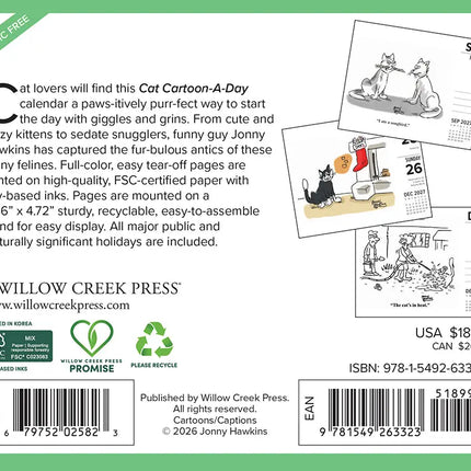 Willow Creek Katten Cartoon Scheurkalender 2027 Boxed